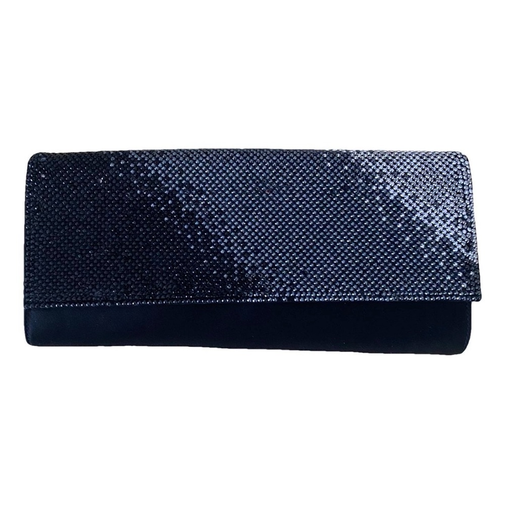 Judith Leiber Elegant Vintage Black Perry Crystal Clutch Bag